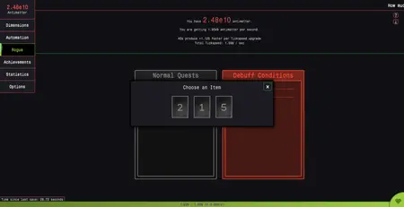 Antimatter Dimensions: Roguelike screenshot