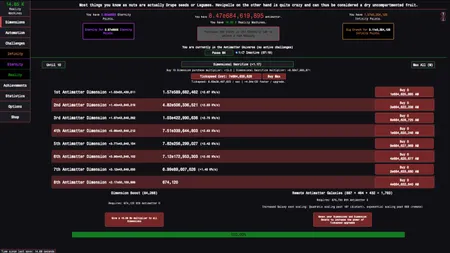 Antimatter Dimensions screenshot
