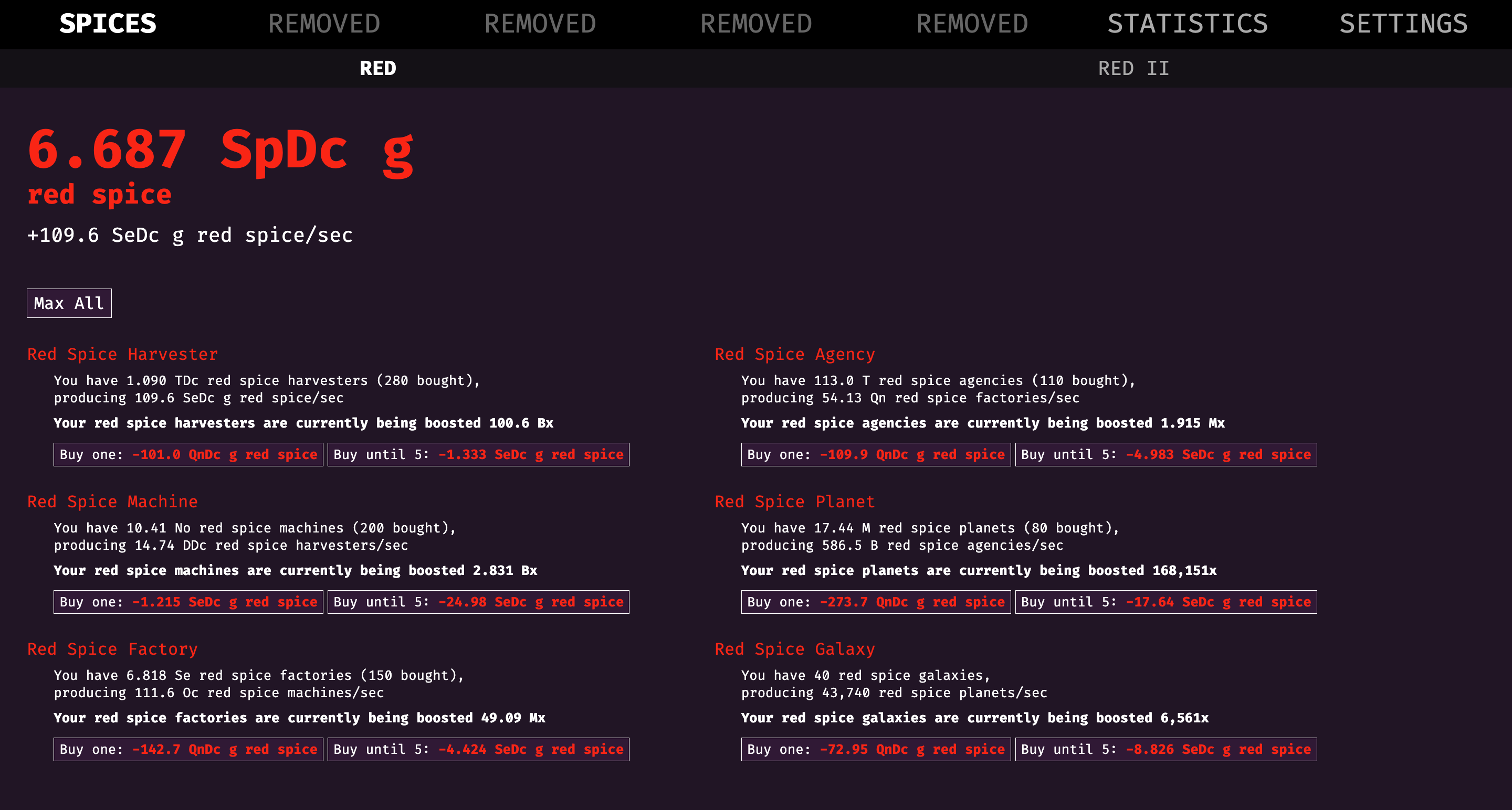 Red Spice Idle screenshot 2